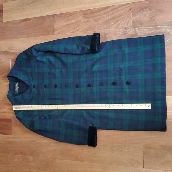 Brooks Brothers Women's Tartan Plaid Velvet Worsted Wool Dress Coat size 8 - Picture 7 of 12